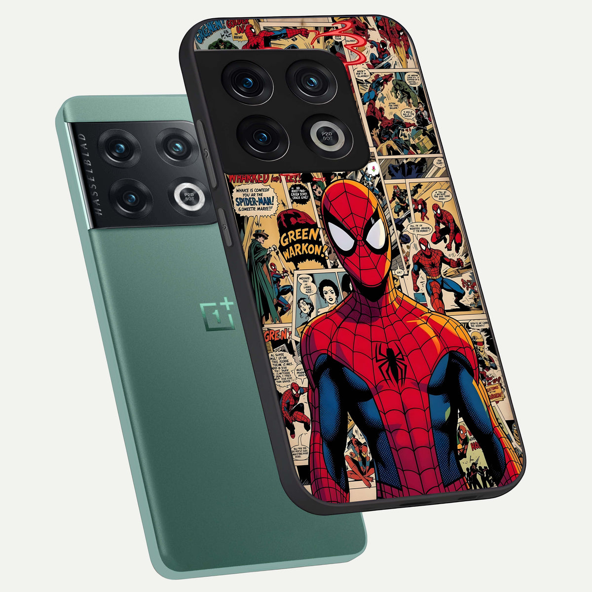  Aesthetic Spider phone case For OnePlus 10 Pro showing premium glass back cover with detailed artwork