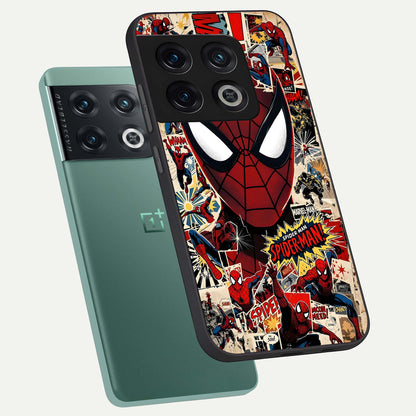  Aesthetic Wonder Spider phone case For OnePlus 10 Pro showing premium glass back cover with detailed artwork
