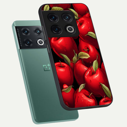  Apple Pattern phone case For OnePlus 10 Pro showing premium glass back cover with detailed artwork