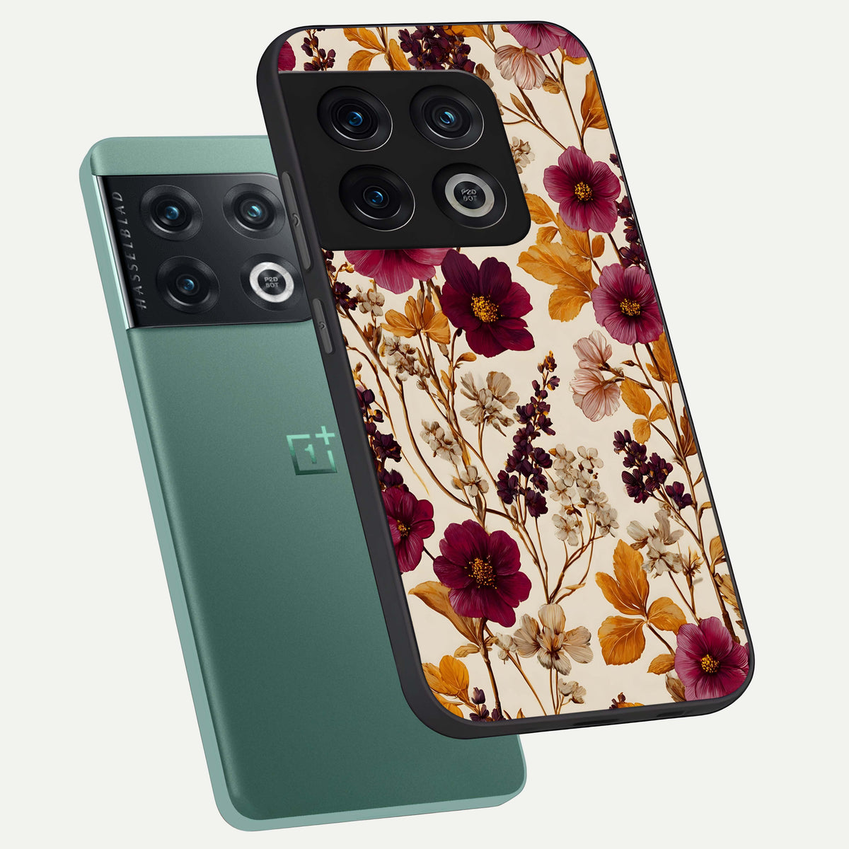  Autumn Wine Bloom phone case For OnePlus 10 Pro showing premium glass back cover with detailed artwork
