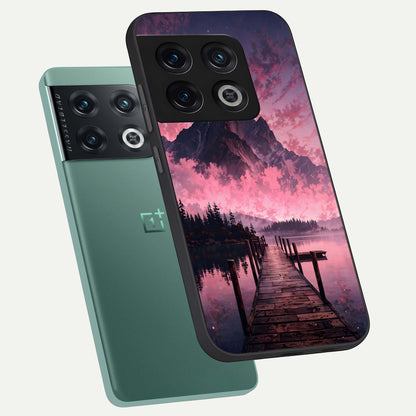  Beautiful Mountain View phone case For OnePlus 10 Pro showing premium glass back cover with detailed artwork