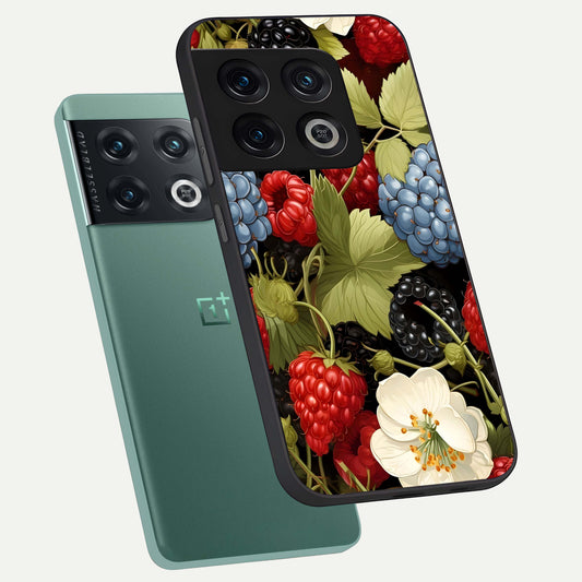  Berry Bloom Charm phone case For OnePlus 10 Pro showing premium glass back cover with detailed artwork