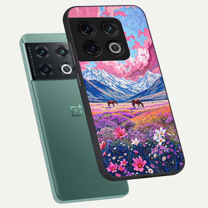  Blossom Valley Dream phone case For OnePlus 10 Pro showing premium glass back cover with detailed artwork
