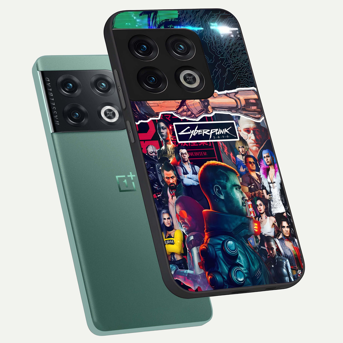  CYBERPUNK Legacy phone case For OnePlus 10 Pro showing premium glass back cover with detailed artwork