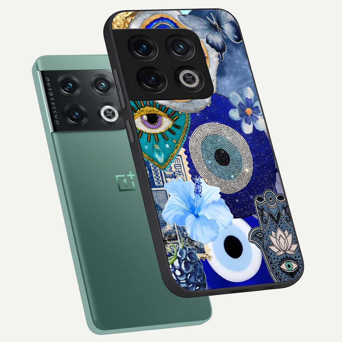  Celestial Blue Vision phone case For OnePlus 10 Pro showing premium glass back cover with detailed artwork