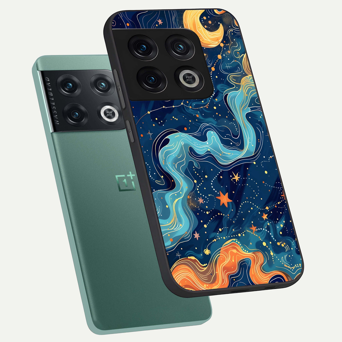  Celestial Dream Flow phone case For OnePlus 10 Pro showing premium glass back cover with detailed artwork