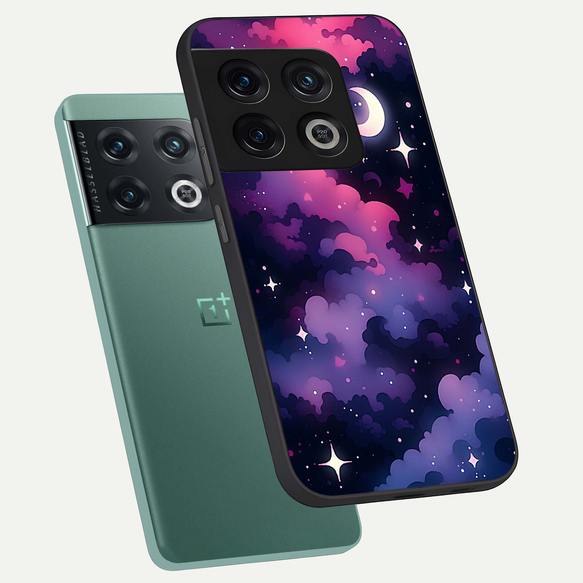  Celestial Moon Magic phone case For OnePlus 10 Pro showing premium glass back cover with detailed artwork