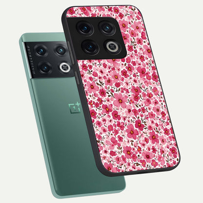  Cherry Blossom Charm phone case For OnePlus 10 Pro showing premium glass back cover with detailed artwork
