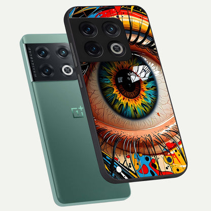  Colorful Eye phone case For OnePlus 10 Pro showing premium glass back cover with detailed artwork