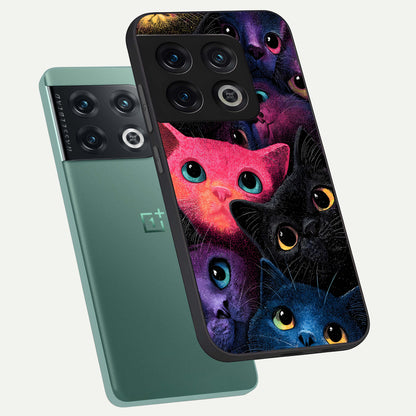  Cosmic Cats Dreams phone case For OnePlus 10 Pro showing premium glass back cover with detailed artwork