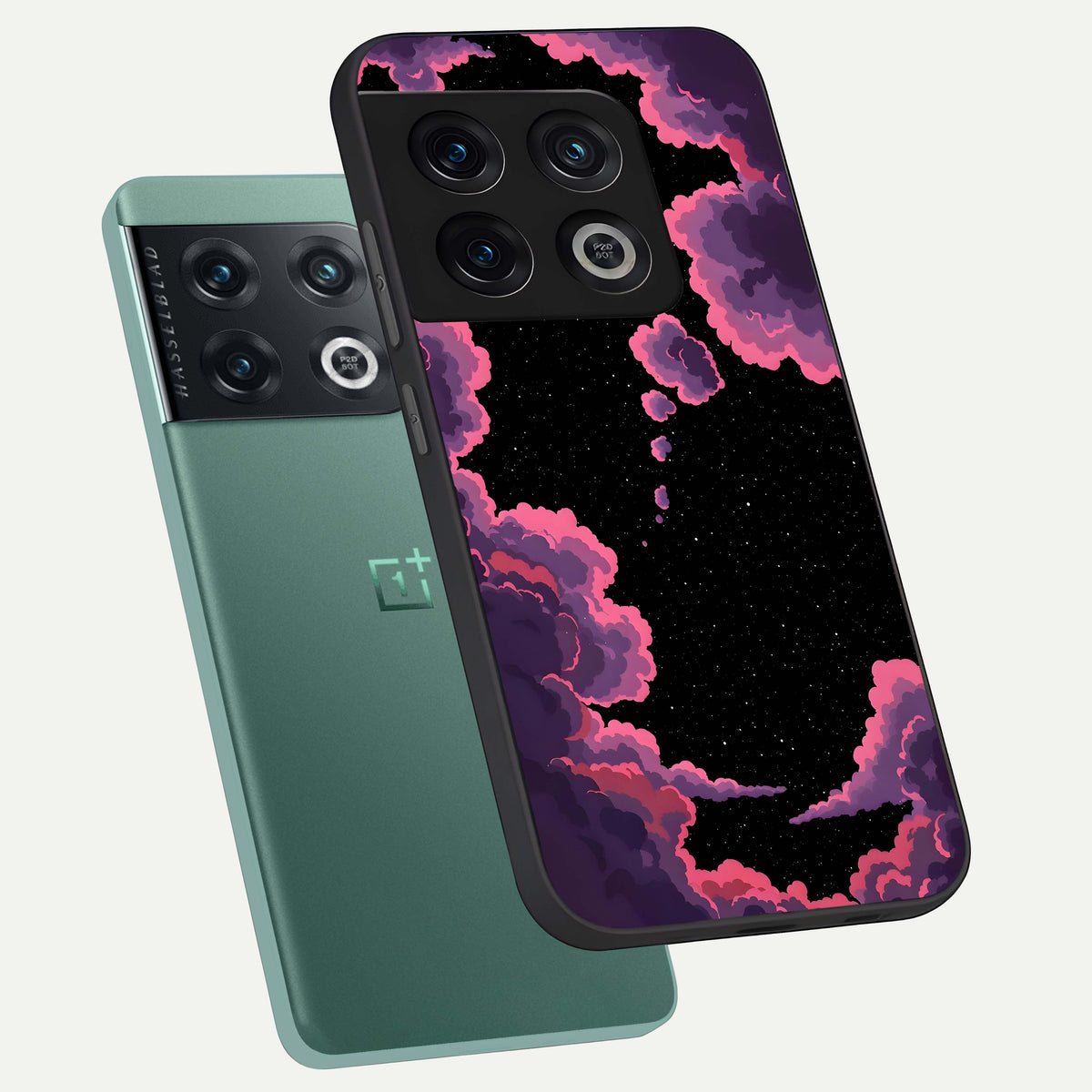  Cosmic Cloud Journey phone case For OnePlus 10 Pro showing premium glass back cover with detailed artwork