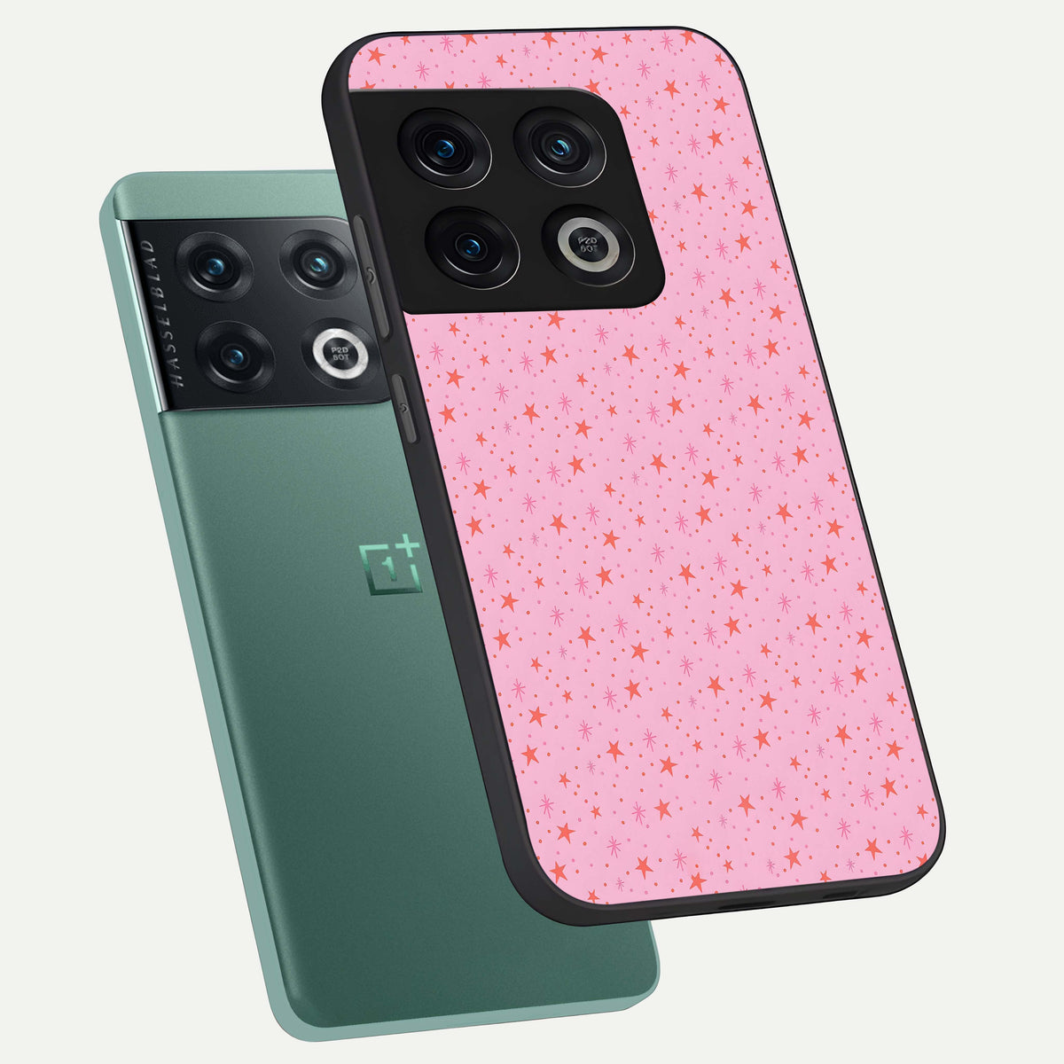  Cosmic Pink Sparkle phone case For OnePlus 10 Pro showing premium glass back cover with detailed artwork