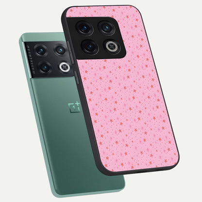  Cosmic Pink Sparkle phone case For OnePlus 10 Pro showing premium glass back cover with detailed artwork