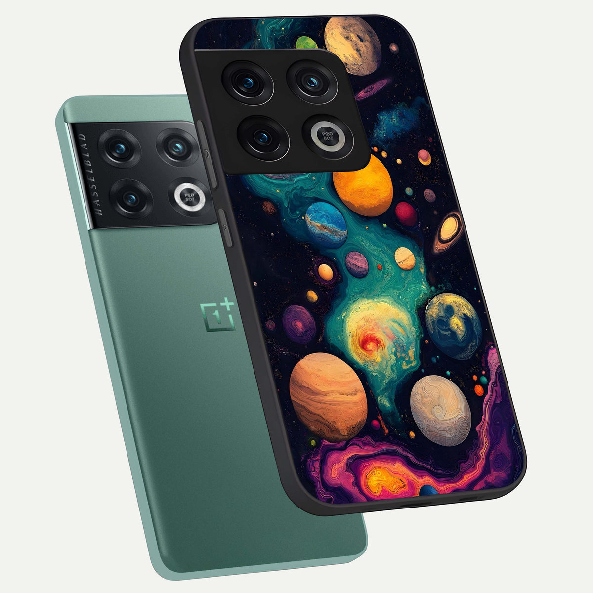  Cosmic Planet Journey phone case For OnePlus 10 Pro showing premium glass back cover with detailed artwork