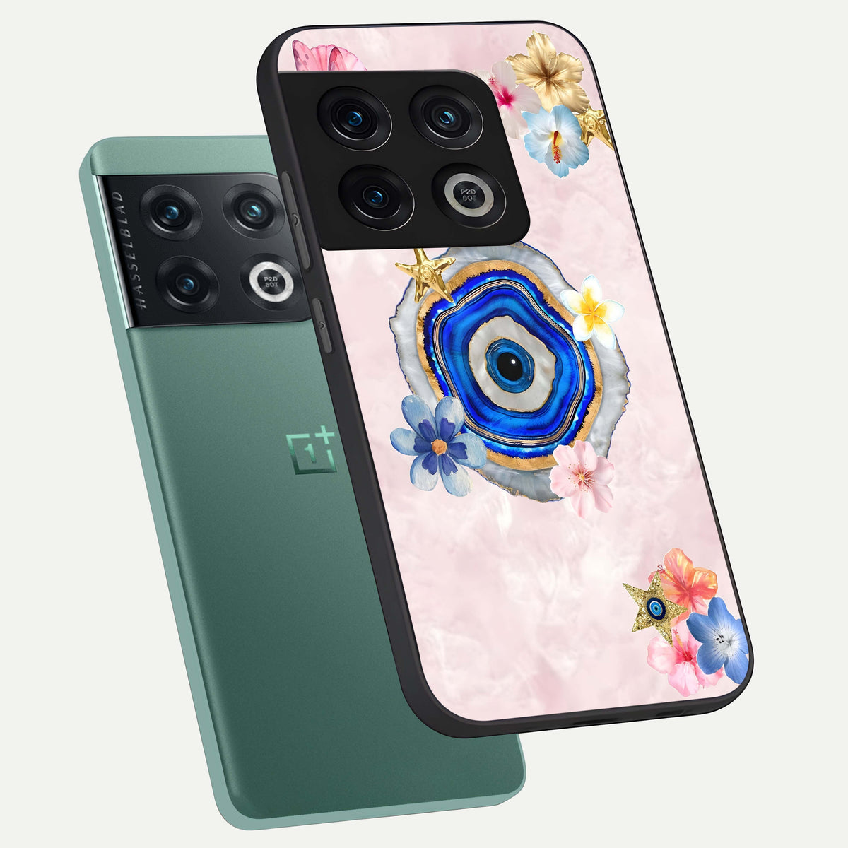  Divine Aura Bloom phone case For OnePlus 10 Pro showing premium glass back cover with detailed artwork