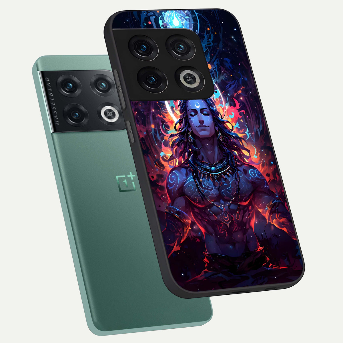  Divine Fire Shiv phone case For OnePlus 10 Pro showing premium glass back cover with detailed artwork