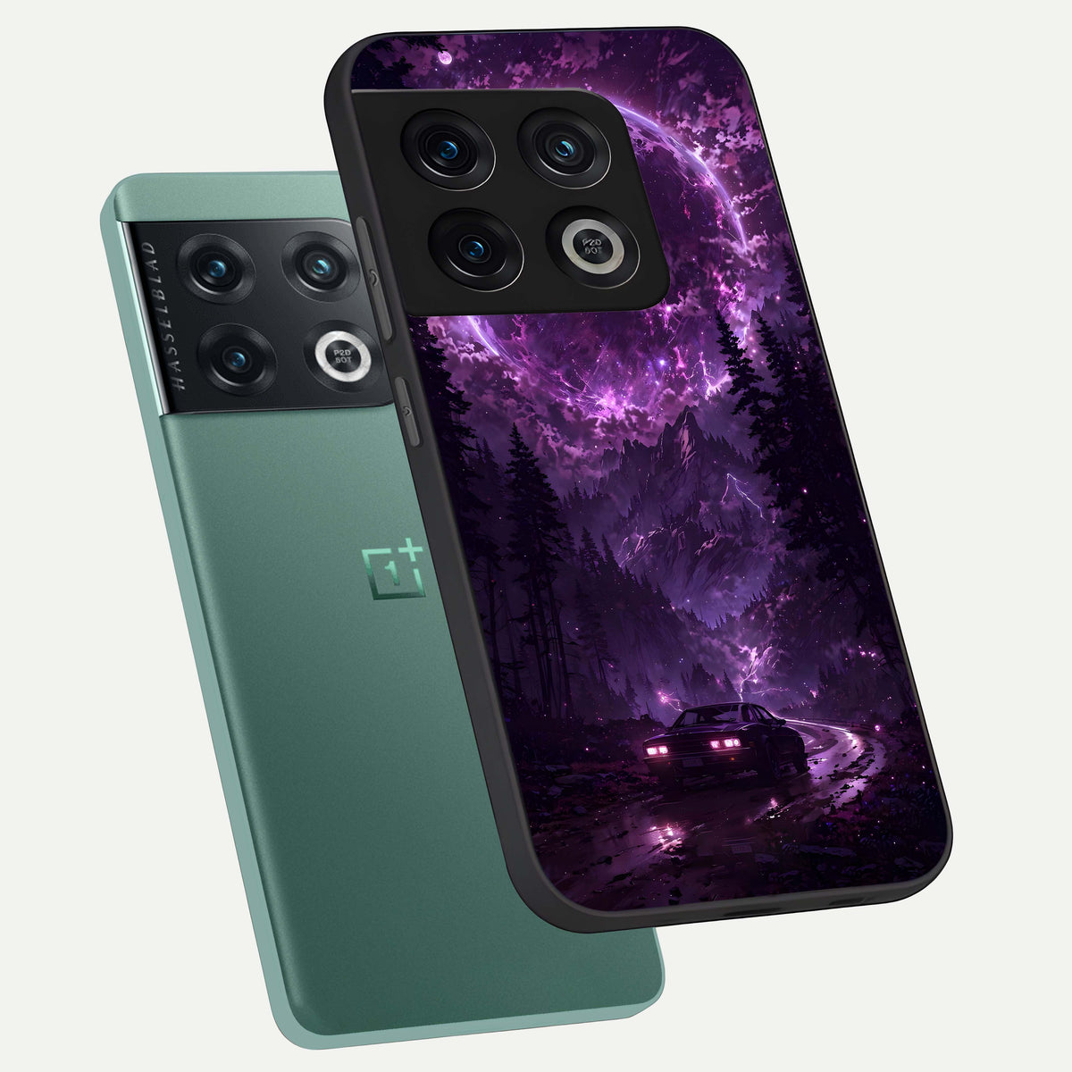  Eternal Cosmic Drive phone case For OnePlus 10 Pro showing premium glass back cover with detailed artwork