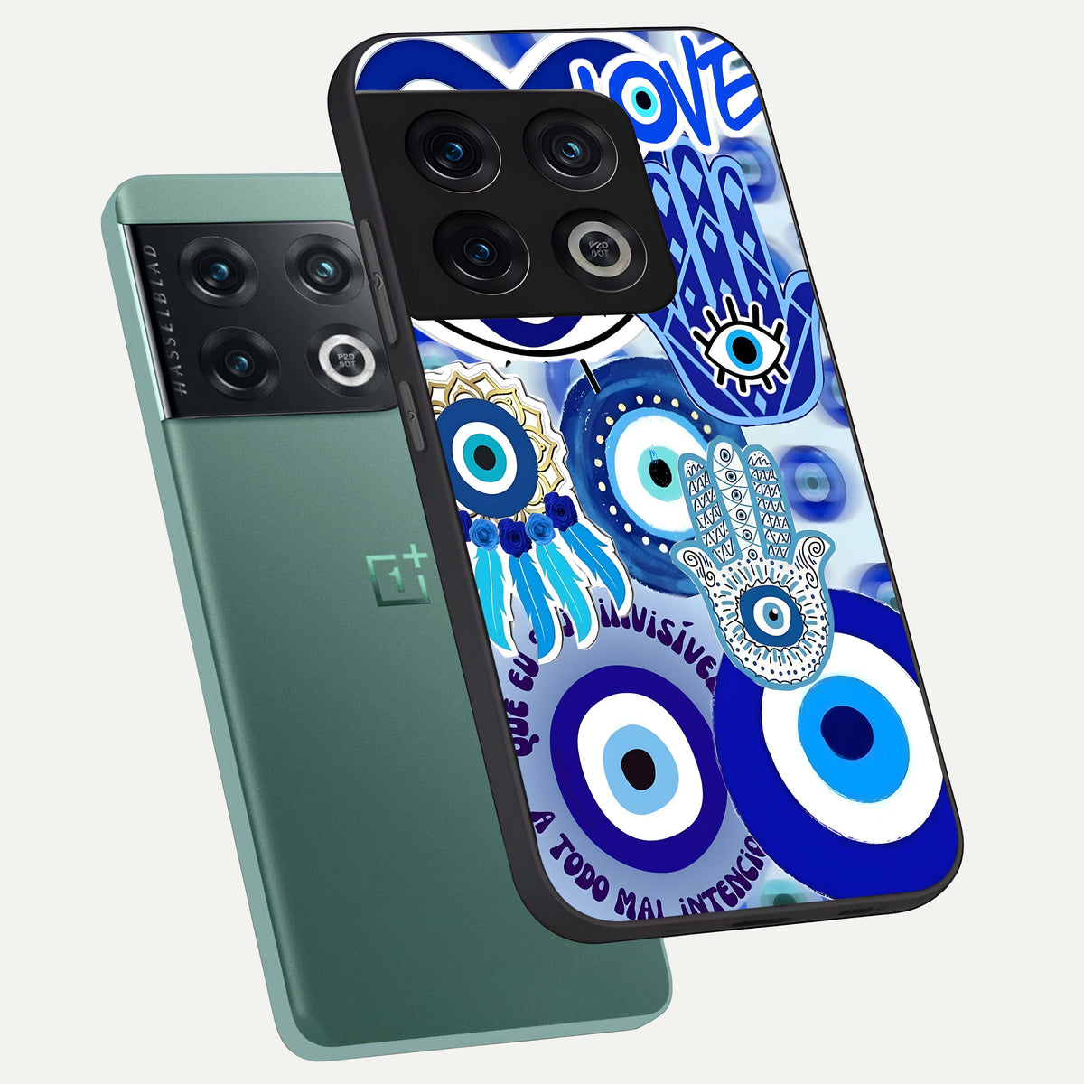  Evil Eyes Dream phone case For OnePlus 10 Pro showing premium glass back cover with detailed artwork
