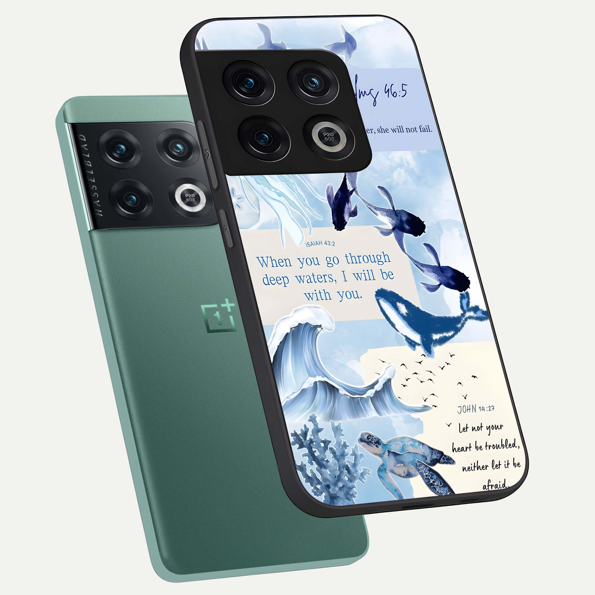  Faithful Ocean Promise phone case For OnePlus 10 Pro showing premium glass back cover with detailed artwork