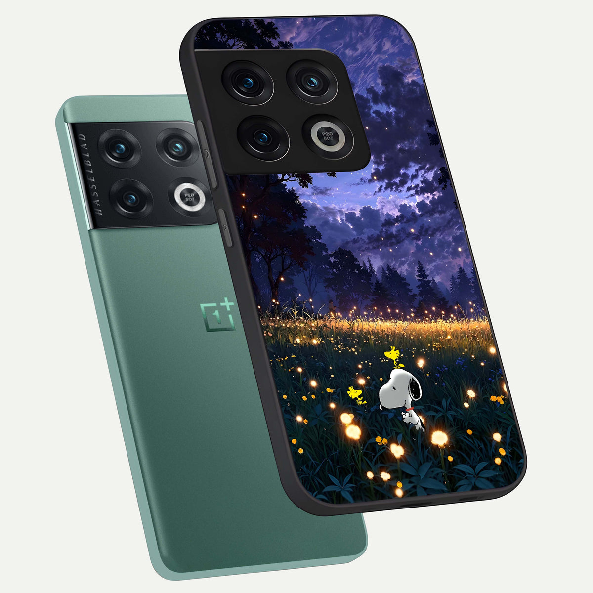  Firefly Meadow Magic phone case For OnePlus 10 Pro showing premium glass back cover with detailed artwork