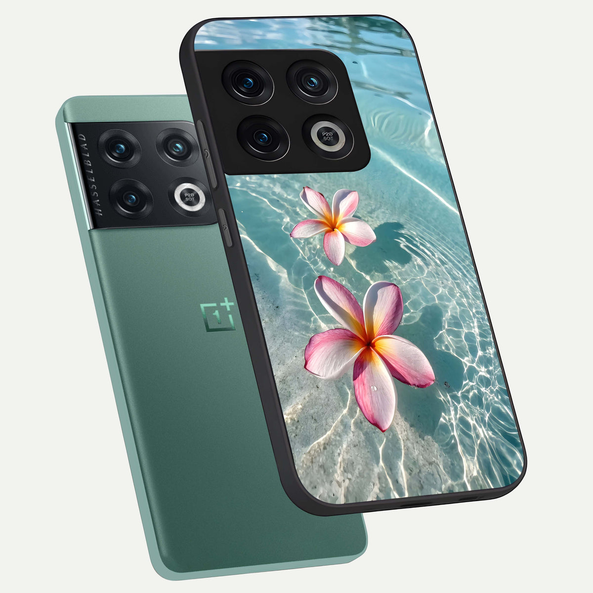 Floating Bloom Bliss phone case For OnePlus 10 Pro showing premium glass back cover with detailed artwork