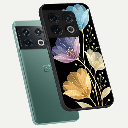  Flower Bloom Glow phone case For OnePlus 10 Pro showing premium glass back cover with detailed artwork
