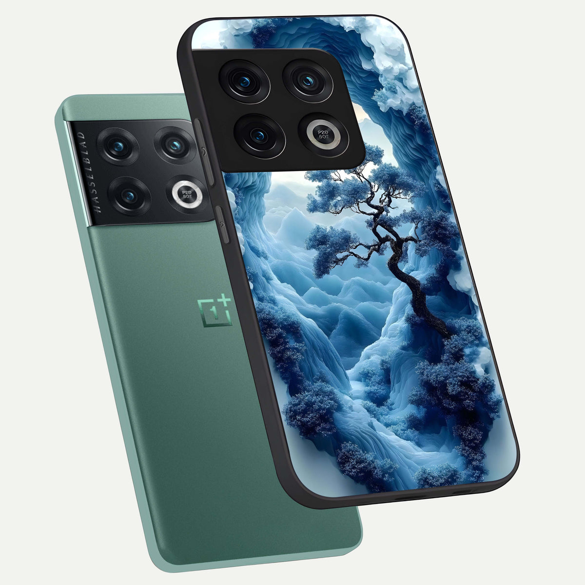  Frozen Serenity Gate phone case For OnePlus 10 Pro showing premium glass back cover with detailed artwork
