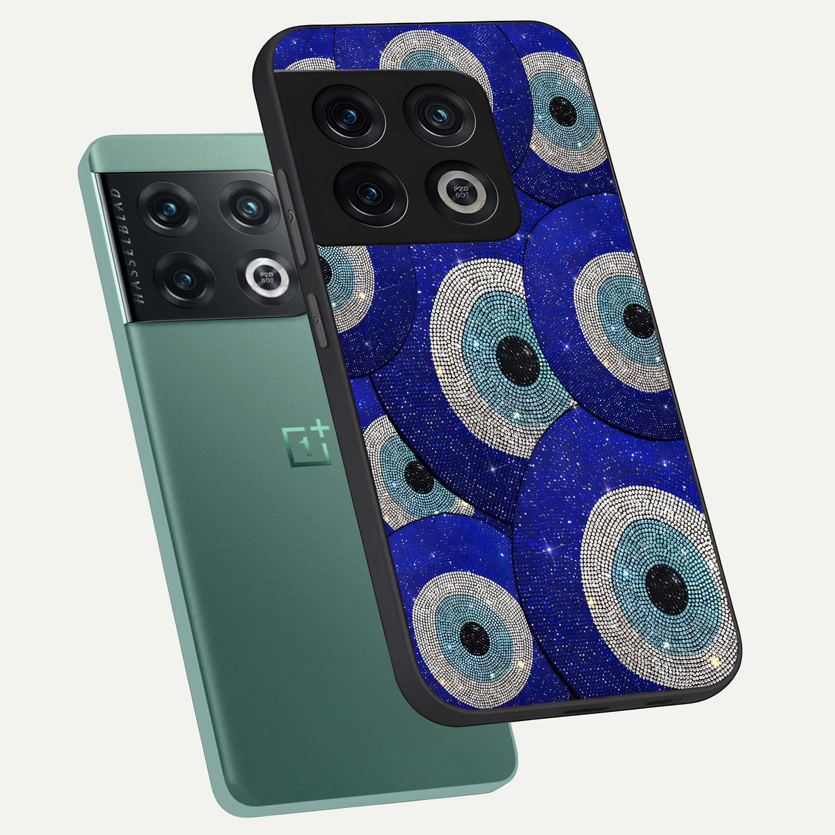  Galaxy Eye Flow phone case For OnePlus 10 Pro showing premium glass back cover with detailed artwork