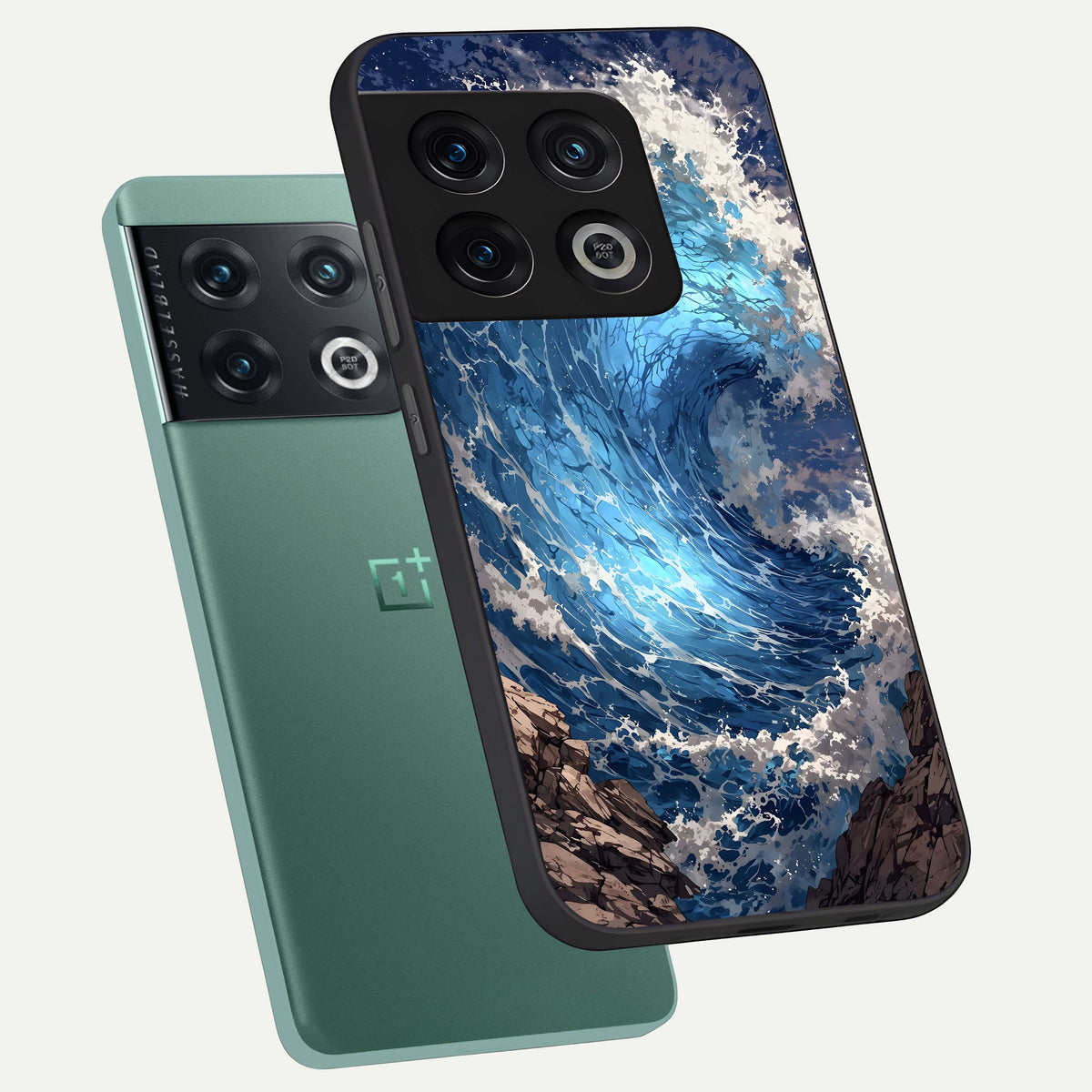  Giant Ocean Wave phone case For OnePlus 10 Pro showing premium glass back cover with detailed artwork