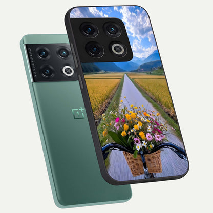  Golden Field Journey phone case For OnePlus 10 Pro showing premium glass back cover with detailed artwork