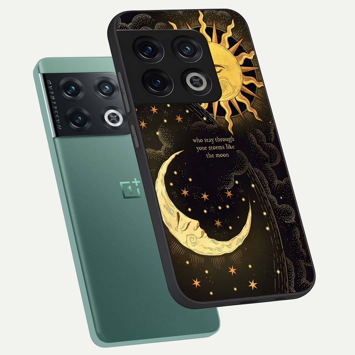  Golden Lunar Love phone case For OnePlus 10 Pro showing premium glass back cover with detailed artwork