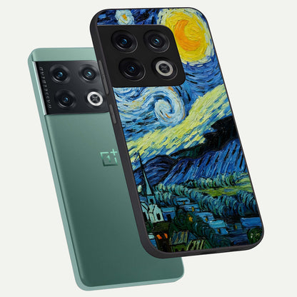  Inspired Van Gogh Art phone case For OnePlus 10 Pro showing premium glass back cover with detailed artwork