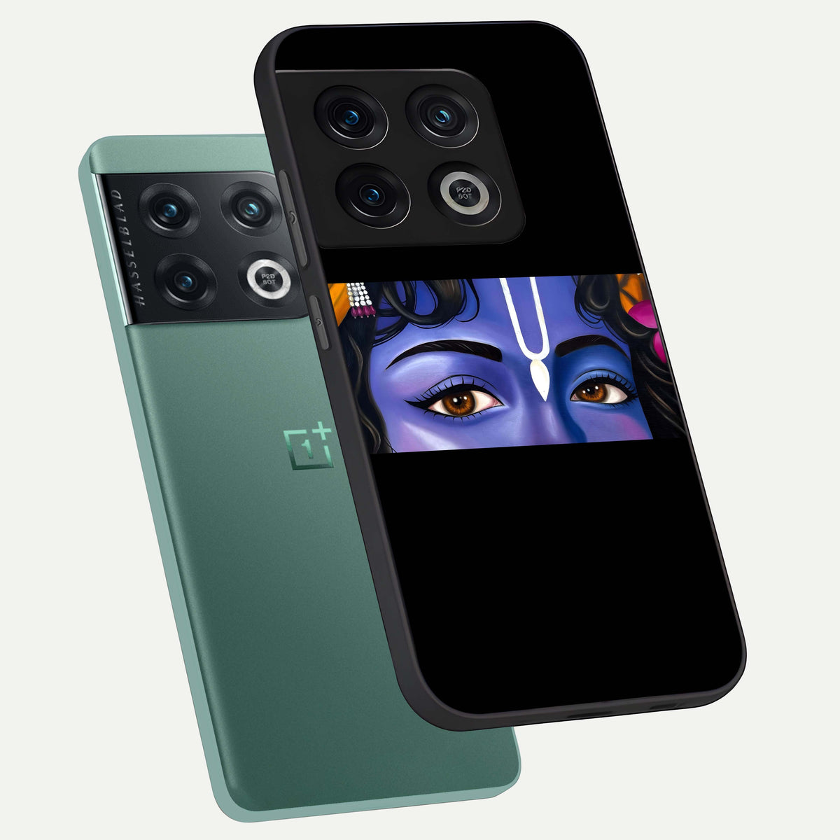  Krishna Eye phone case For OnePlus 10 Pro showing premium glass back cover with detailed artwork