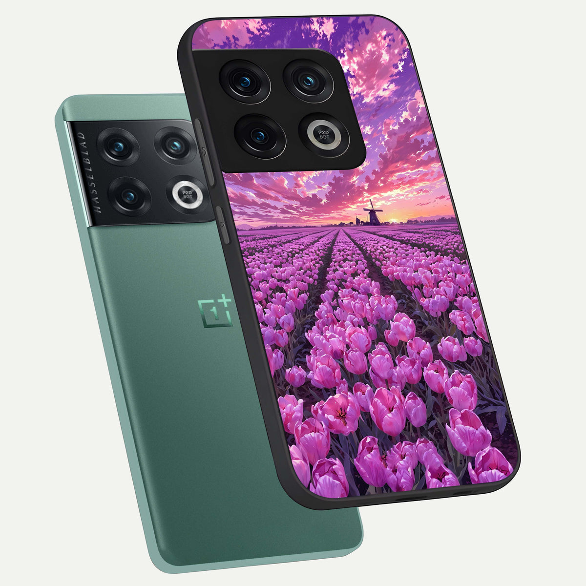  Lavender Dream Skies phone case For OnePlus 10 Pro showing premium glass back cover with detailed artwork