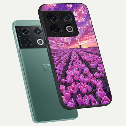  Lavender Dream Skies phone case For OnePlus 10 Pro showing premium glass back cover with detailed artwork