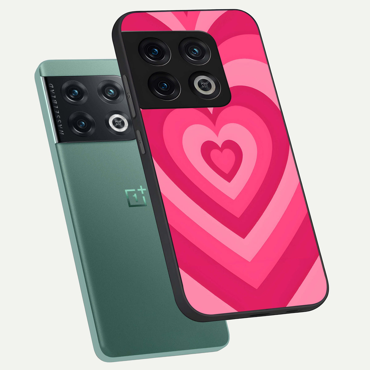  Layered Love Hearts phone case For OnePlus 10 Pro showing premium glass back cover with detailed artwork