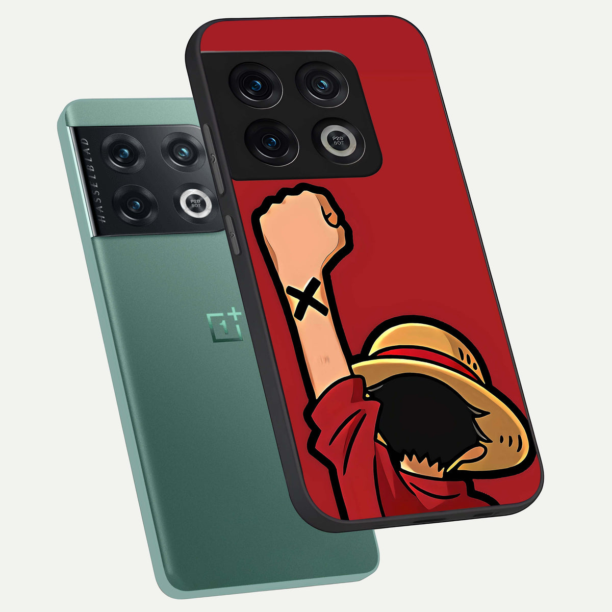  Luffy X Spirit phone case For OnePlus 10 Pro showing premium glass back cover with detailed artwork