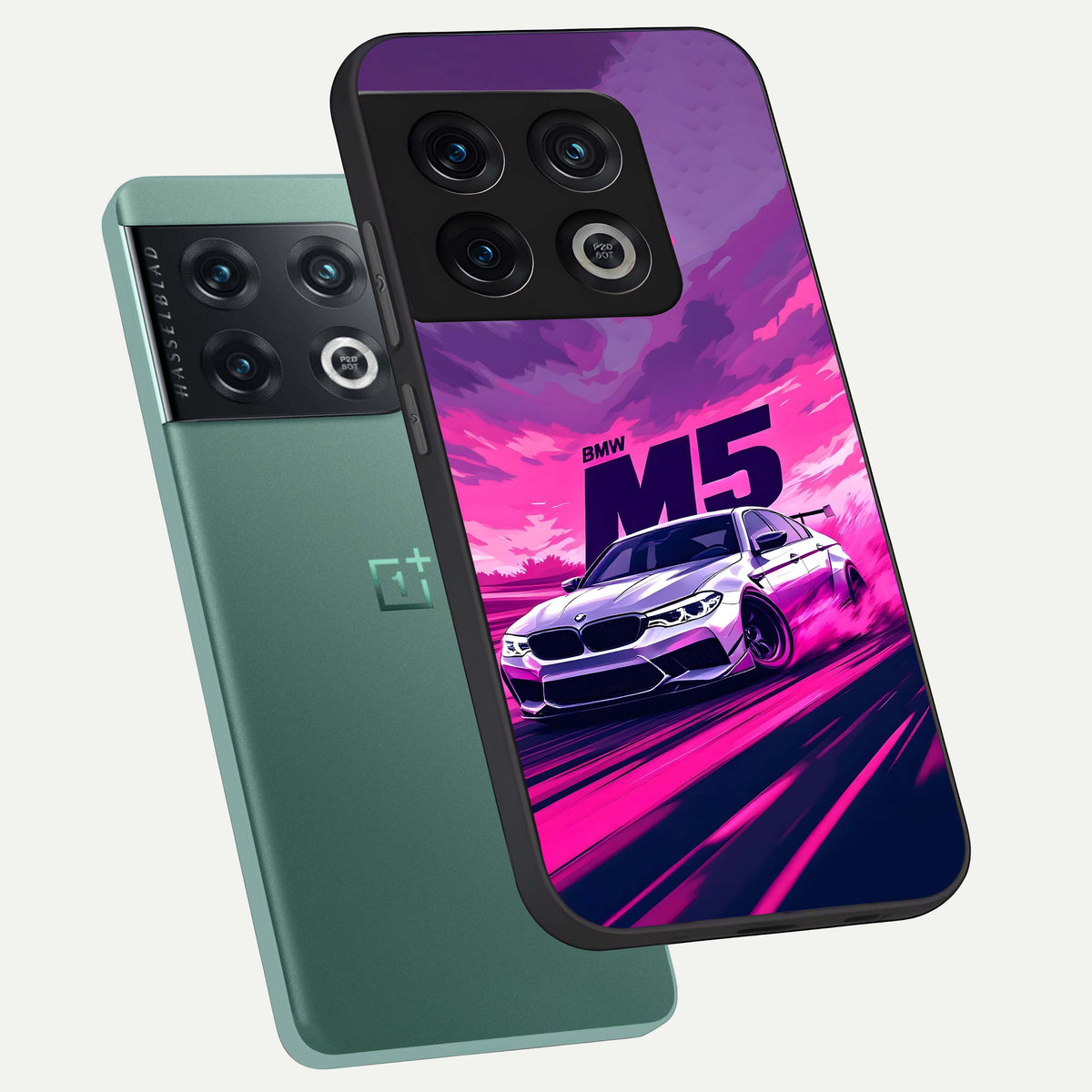  MS Neon Car phone case For OnePlus 10 Pro showing premium glass back cover with detailed artwork