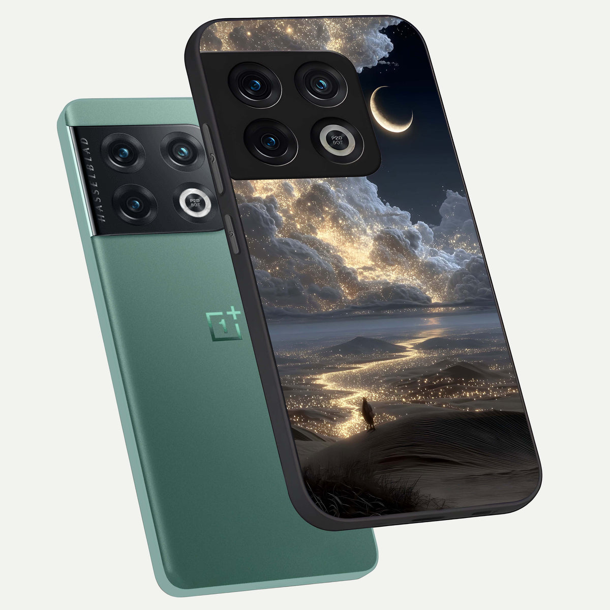  Moonlight Spark Path phone case For OnePlus 10 Pro showing premium glass back cover with detailed artwork