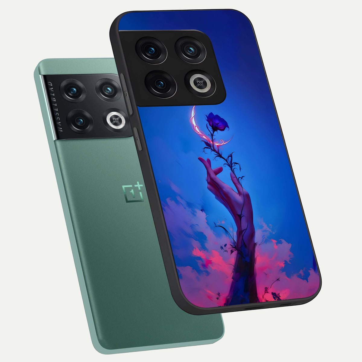  Mystic Hand phone case For OnePlus 10 Pro showing premium glass back cover with detailed artwork