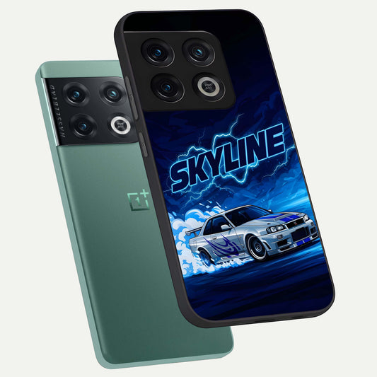  Neon Drift Beast phone case For OnePlus 10 Pro showing premium glass back cover with detailed artwork
