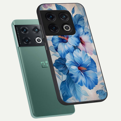  Ocean Hibiscus Grace phone case For OnePlus 10 Pro showing premium glass back cover with detailed artwork