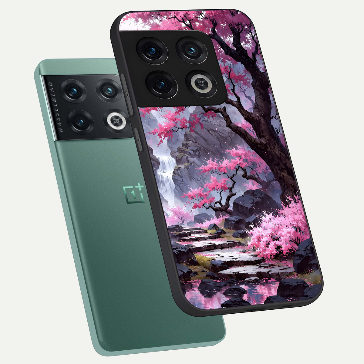  Pink Sunflower Glow phone case For OnePlus 10 Pro showing premium glass back cover with detailed artwork