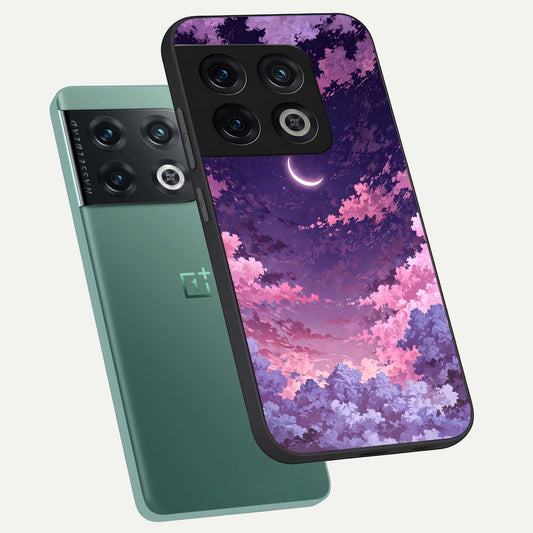  Sky Drift Clouds phone case For OnePlus 10 Pro showing premium glass back cover with detailed artwork
