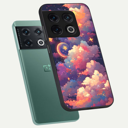  Starlit Dream Clouds phone case For OnePlus 10 Pro showing premium glass back cover with detailed artwork