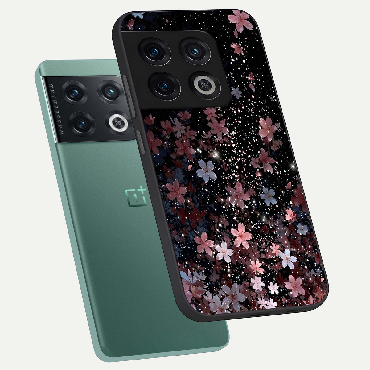  Starlit Flower Dreams phone case For OnePlus 10 Pro showing premium glass back cover with detailed artwork