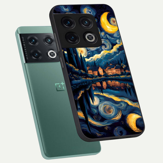  Starry Sky Serenity phone case For OnePlus 10 Pro showing premium glass back cover with detailed artwork