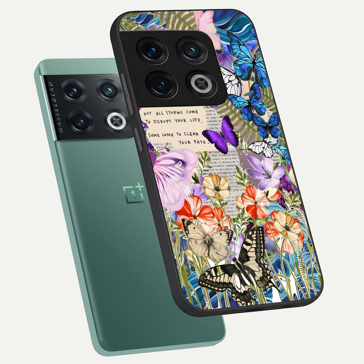  Storm Path Bloom phone case For OnePlus 10 Pro showing premium glass back cover with detailed artwork