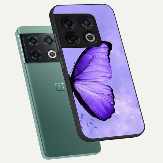  Violet Dream Wing phone case For OnePlus 10 Pro showing premium glass back cover with detailed artwork