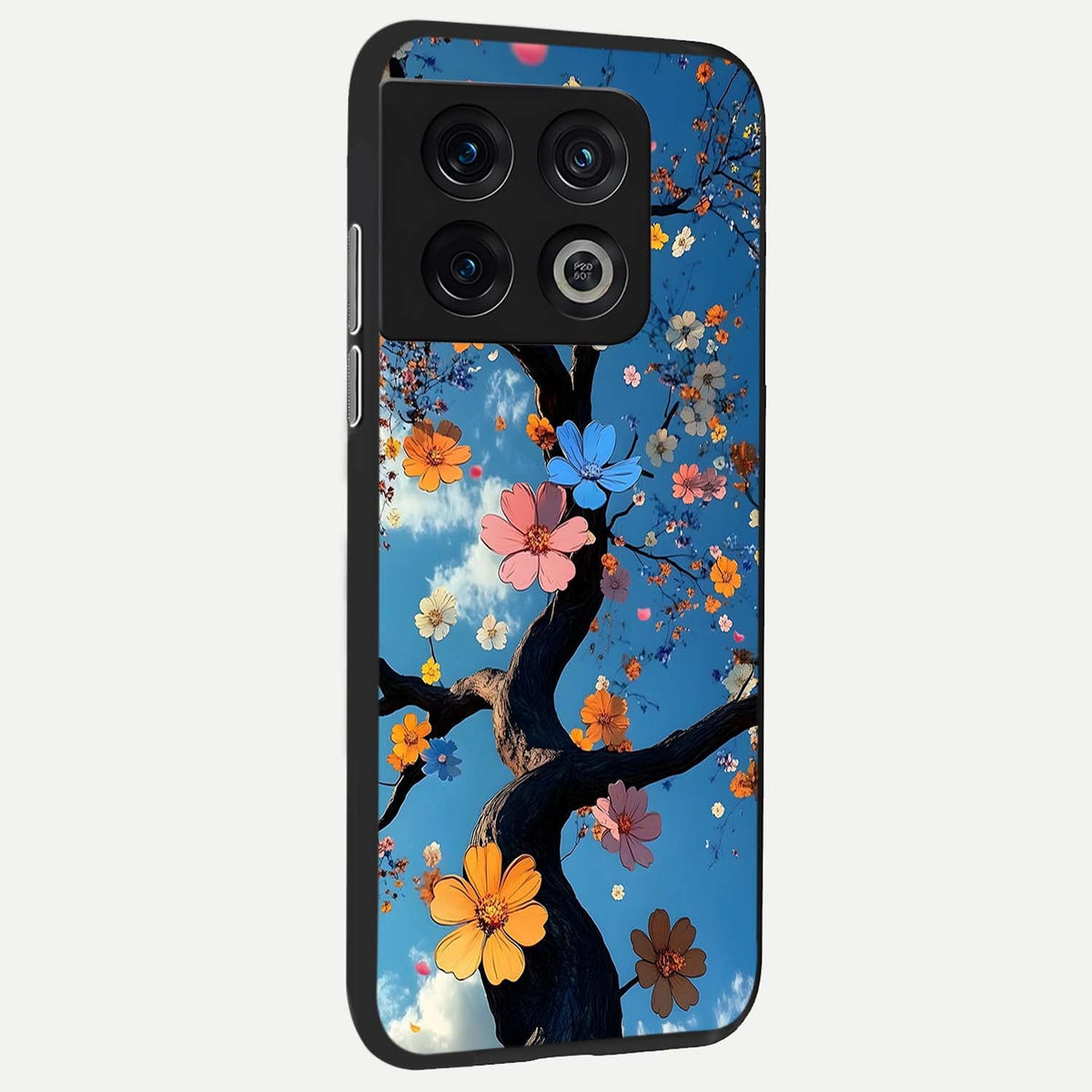  Blossom Dream Sky back cover For OnePlus 10 Pro slim fit glass case with vibrant aesthetic design